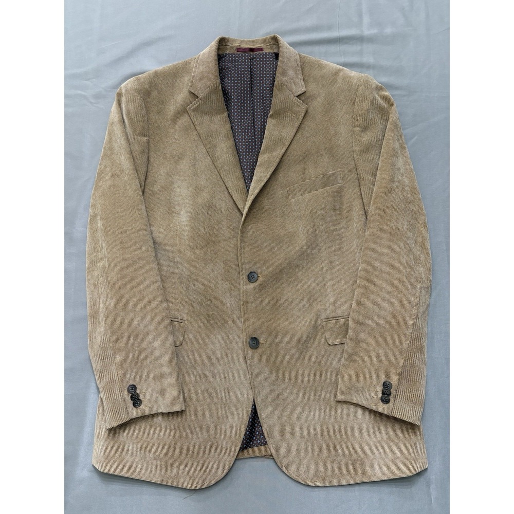 Johnston & Murphy Men's Corduroy Tan Two Button Blazer Sports Coat Jacket Medium
